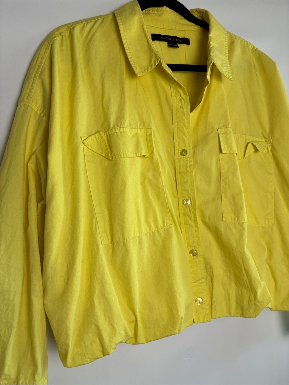 Cynthia Steffe Bright Yellow Button-Front Jean Jacket - Picture 3 of 11